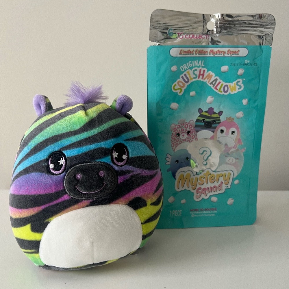 Squishmallows NEW Mystery Squad 5" Rainbow Zebra